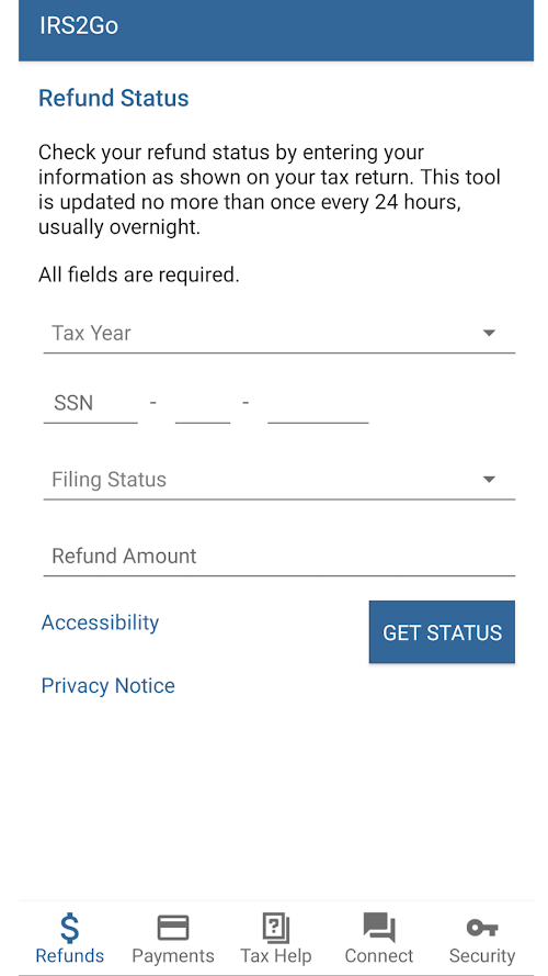 IRS2Go  Screenshots