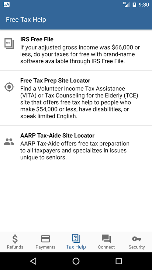 IRS2Go  Screenshots