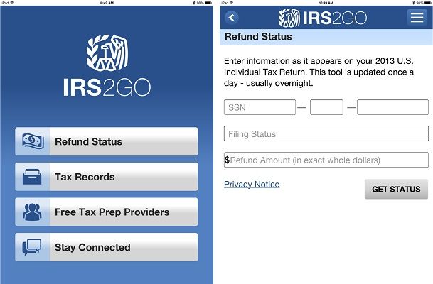 IRS2Go  Screenshots