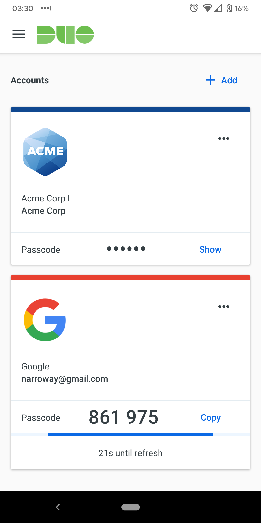 Duo Mobile  Screenshots