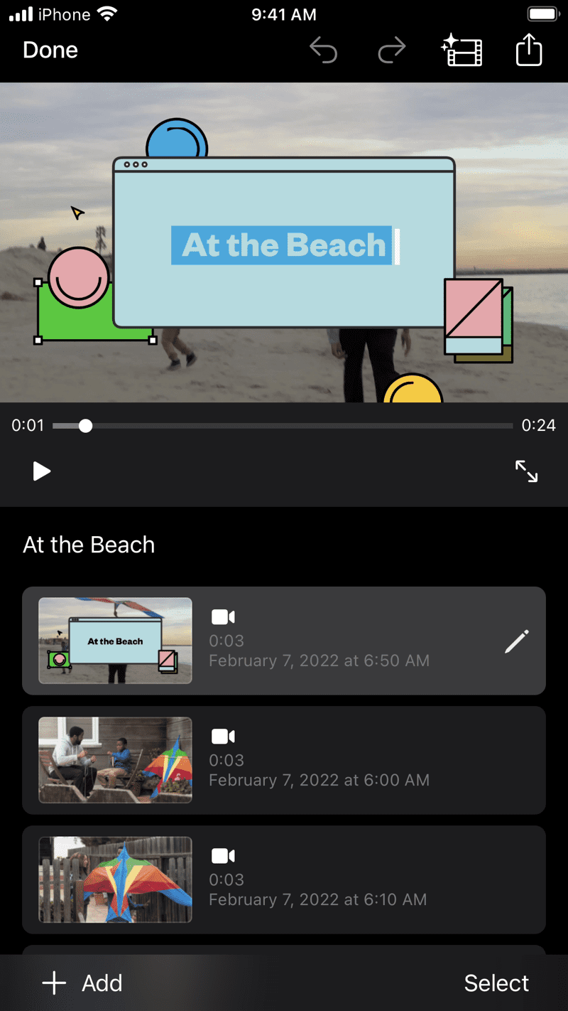 iMovie  Screenshots